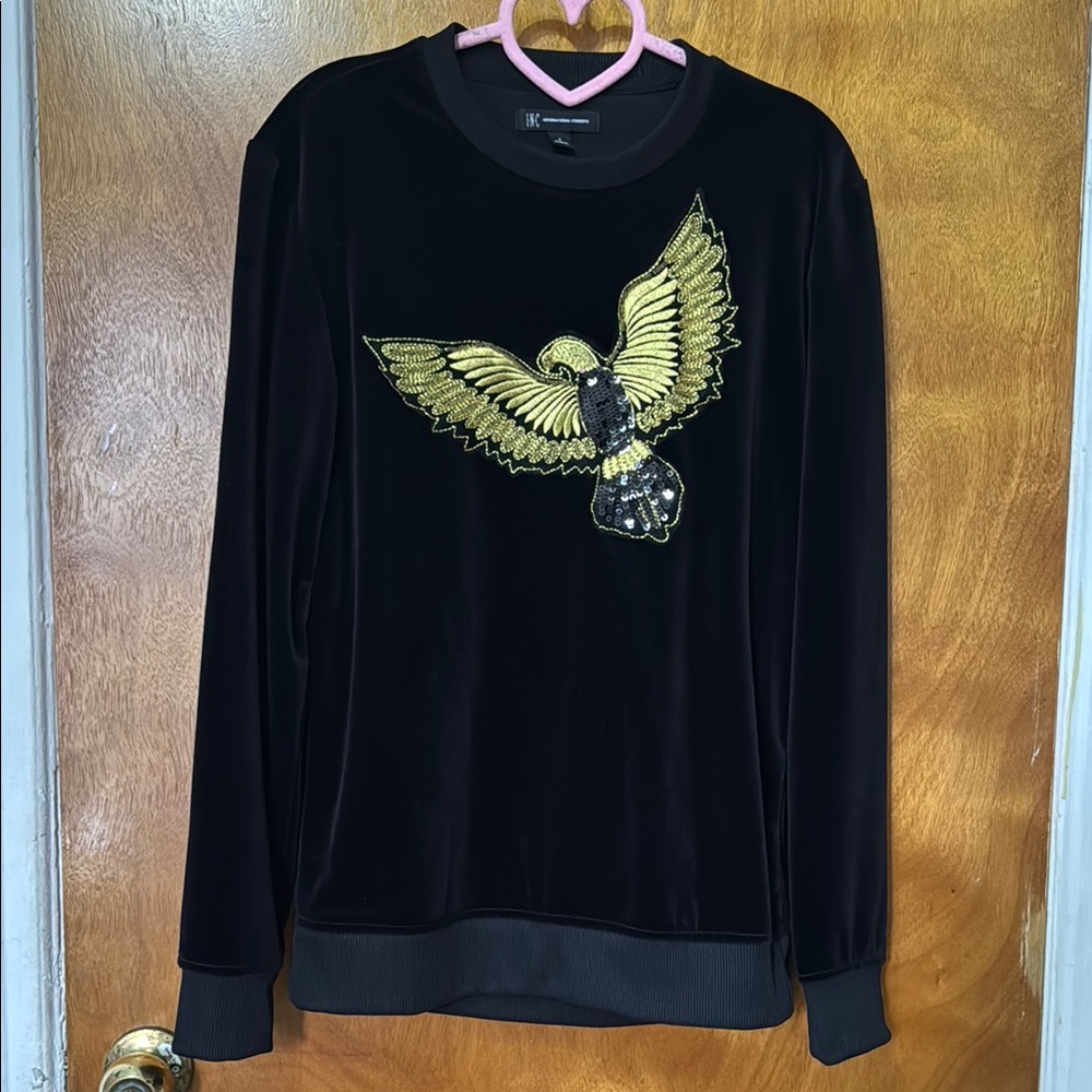 I•N•C international concepts Sweatshirt with Gold Eagle Design